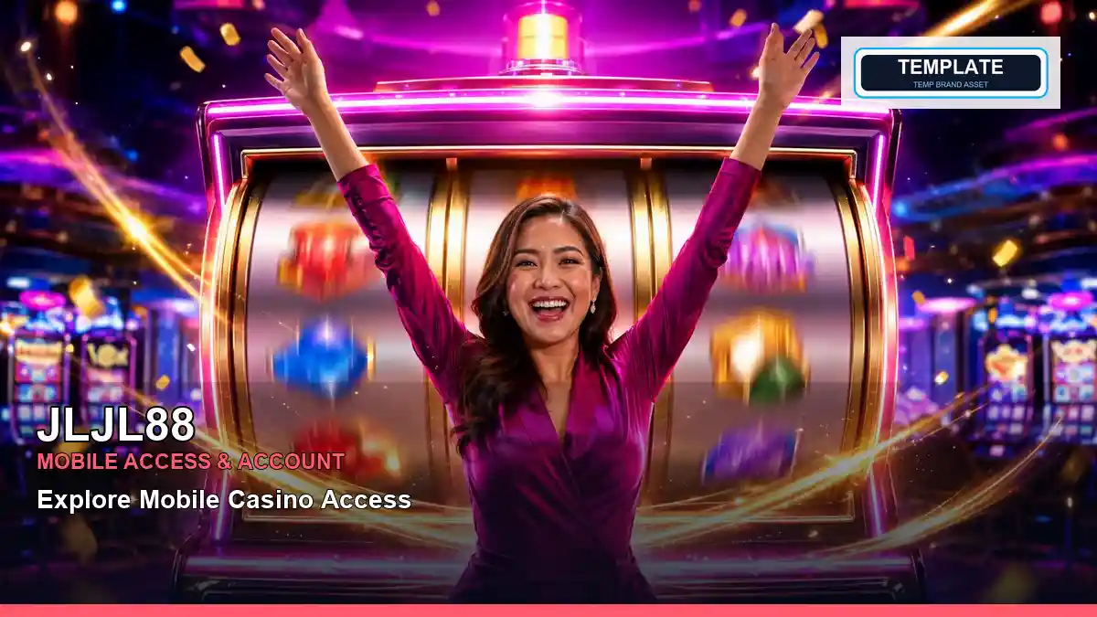 JLJL88 app information for Philippine users, featuring a bright slot-game scene and free-spin visuals