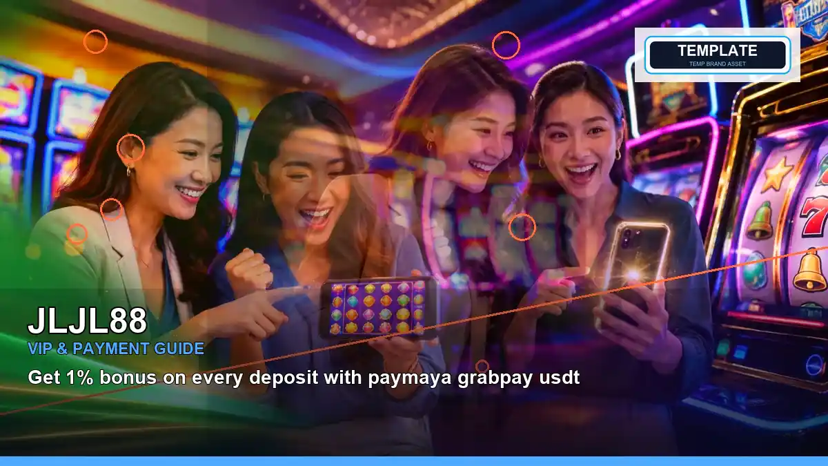 JLJL88 wallet information for Philippine players, shown with casino reels, bonus games, and mobile account features